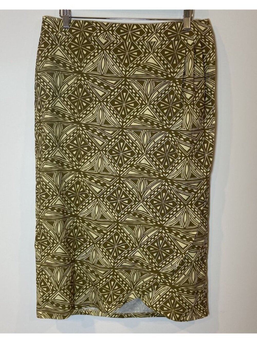 Ripskirt Hawaii Wrap Skirt Vacation Olive Green Cream Large L